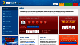 What Lottery.co.za website looked like in 2021 (5 years ago)