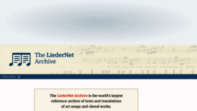 What Lieder.net website looked like in 2021 (4 years ago)