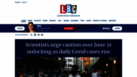 What Lbc.co.uk website looked like in 2021 (2 years ago)