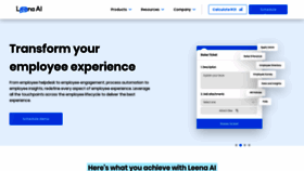 What Leena.ai website looked like in 2021 (2 years ago)