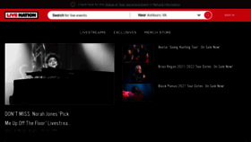 What Livenation.com website looked like in 2021 (2 years ago)