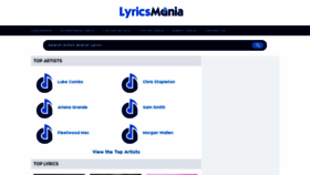 What Lyricsmania.com website looked like in 2021 (2 years ago)