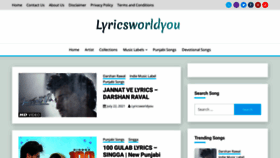 What Lyricsworldyou.com website looked like in 2021 (2 years ago)