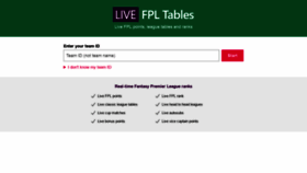 What Livefpltables.com website looked like in 2021 (2 years ago)