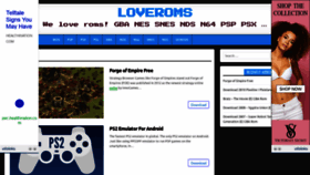 What Loveroms.online website looked like in 2021 (2 years ago)
