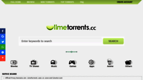 What Limetorrents.to website looked like in 2021 (2 years ago)