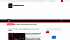 What Loveworldlyrics.com website looked like in 2021 (4 years ago)