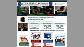 What Lynnschools.org website looked like in 2021 (2 years ago)