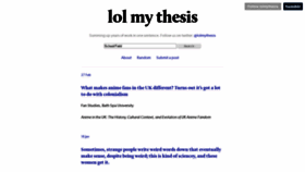 What Lolmythesis.com website looked like in 2021 (2 years ago)
