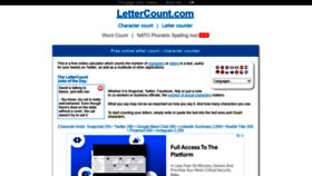 What Lettercount.com website looked like in 2022 (2 years ago)