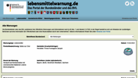 What Lebensmittelwarnung.de website looked like in 2022 (2 years ago)