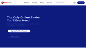 What Livebinders.com website looked like in 2022 (1 year ago)