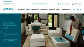 What Lovesac.com website looked like in 2022 (1 year ago)