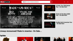 What Livenation.com website looked like in 2022 (1 year ago)