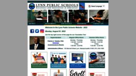 What Lynnschools.org website looked like in 2022 (1 year ago)