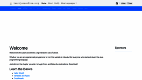 What Learnjavaonline.org website looked like in 2022 (3 years ago)