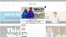 What Lowes.com.au website looked like in 2022 (1 year ago)