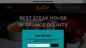 What Lacaverestaurant.com website looked like in 2022 (1 year ago)