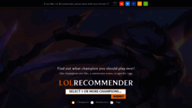What Lolrecommender.com website looked like in 2022 (1 year ago)