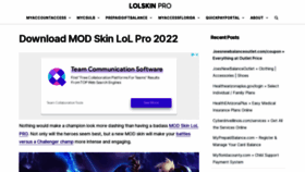 What Lolskin.pro website looked like in 2022 (1 year ago)