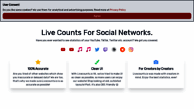 What Livecounts.io website looked like in 2022 (1 year ago)