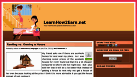 What Learnhow2earn.net website looked like in 2011 (12 years ago)