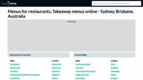 What Lunchtime.com.au website looked like in 2022 (1 year ago)