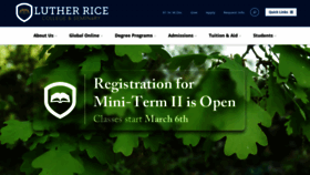 What Lutherrice.edu website looked like in 2023 (1 year ago)
