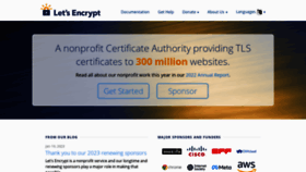 What Letsencrypt.org website looked like in 2023 (1 year ago)