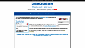 What Lettercount.com website looked like in 2023 (1 year ago)