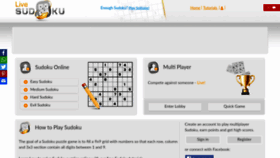 What Livesudoku.com website looked like in 2023 (1 year ago)
