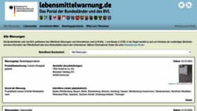 What Lebensmittelwarnung.de website looked like in 2023 (1 year ago)