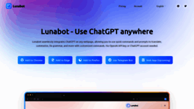 What Lunabot.ai website looked like in 2023 (1 year ago)