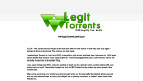 What Legittorrents.info website looked like in 2023 (1 year ago)