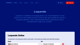What Loquendo.io website looks like in 2024 