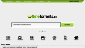 What Limetorrents.pro website looks like in 2024 