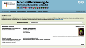 What Lebensmittelwarnung.de website looks like in 2024 
