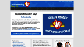 What Lefthandersday.com website looks like in 2024 