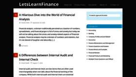 What Letslearnfinance.com website looks like in 2024 
