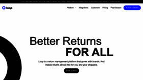 What Loopreturns.com website looks like in 2024 