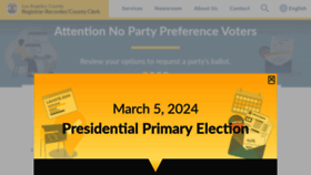 What Lavote.gov website looked like in 2024 (1 year ago)