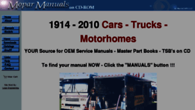 What Moparmanuals.com website looked like in 2012 (12 years ago)