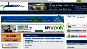 What Myadmission.info website looked like in 2012 (11 years ago)