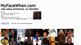 What Myfacewhen.com website looked like in 2012 (11 years ago)