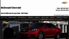 What Mcdonaldchevy.com website looked like in 2012 (11 years ago)