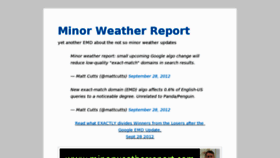 What Minorweatherreport.com website looked like in 2012 (11 years ago)