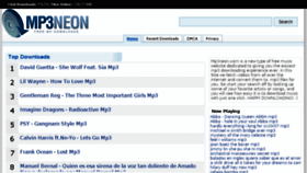 What Mp3neon.com website looked like in 2013 (10 years ago)