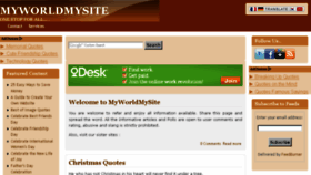 What Myworldmysite.com website looked like in 2013 (10 years ago)