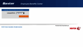 What Mybenefitsatbaxter.com website looked like in 2013 (10 years ago)