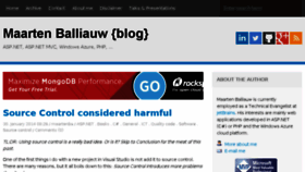 What Maartenballiauw.be website looked like in 2014 (10 years ago)